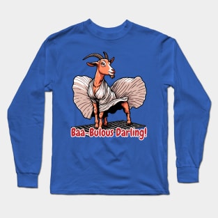 Goat Elegance – The Iconic Fluttering Dress Illustration Long Sleeve T-Shirt